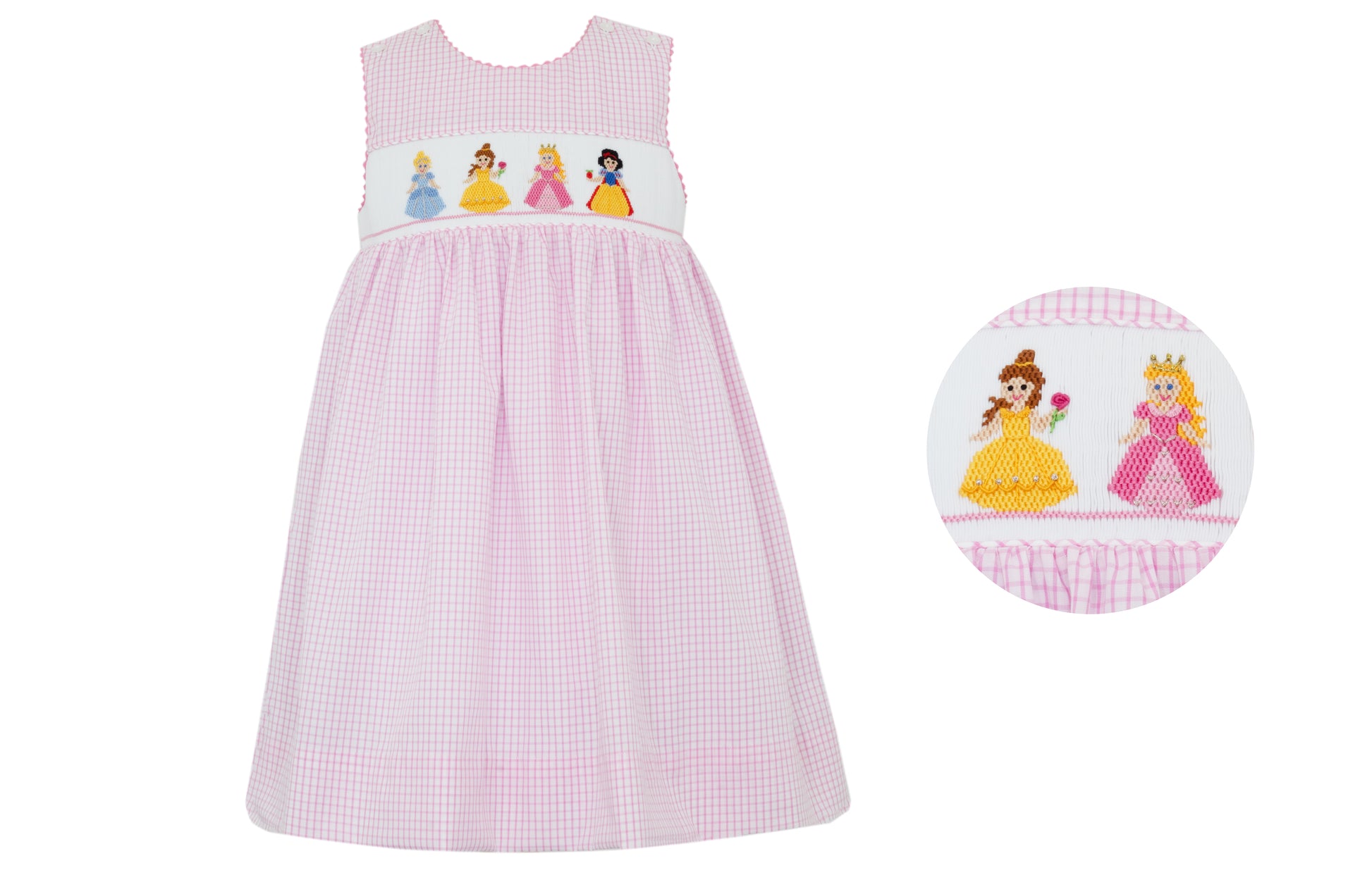 anavini smocked princess dress NEW Petit Bebe by Anavini Pink Checked Cotton Smocked Birthday Dress