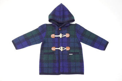 Marae Boys Luxury Coat - Blue & Green Plaid - Toggle with Hood by Marae