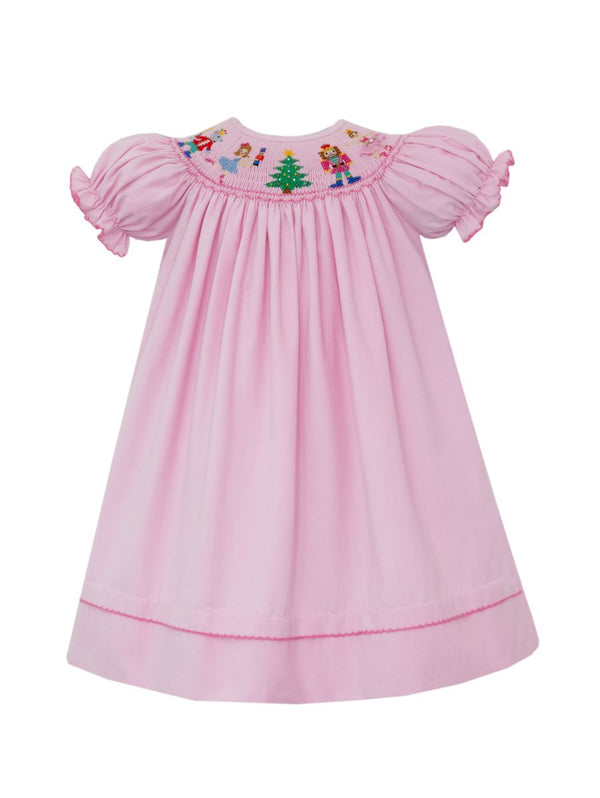 Anavini Girls Green & Pink Seersucker Stripe Smocked Cherries Bloomers Set main image 1
