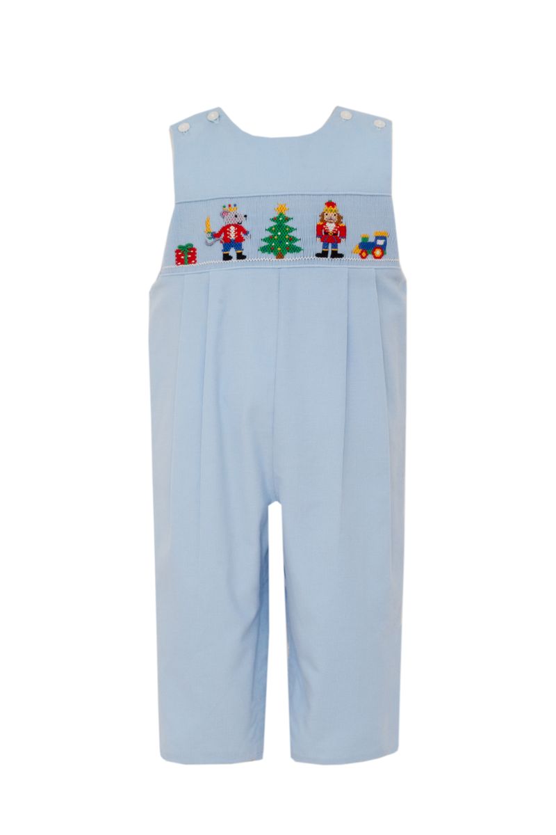 Anavini Boys Light Blue Smocked Nutcrackers Corduroy Longall by Anavini