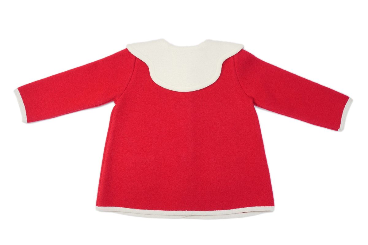 Marae Girls Luxury Coats - Petal Collar Swing Coat - Red by Marae