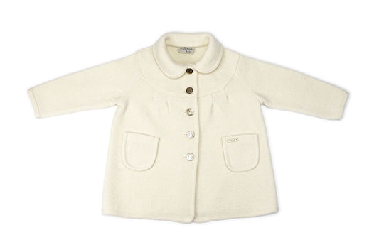 Marae Kids Luxury Dress Coat - Round Yoke - Single Breast - Cream by Marae