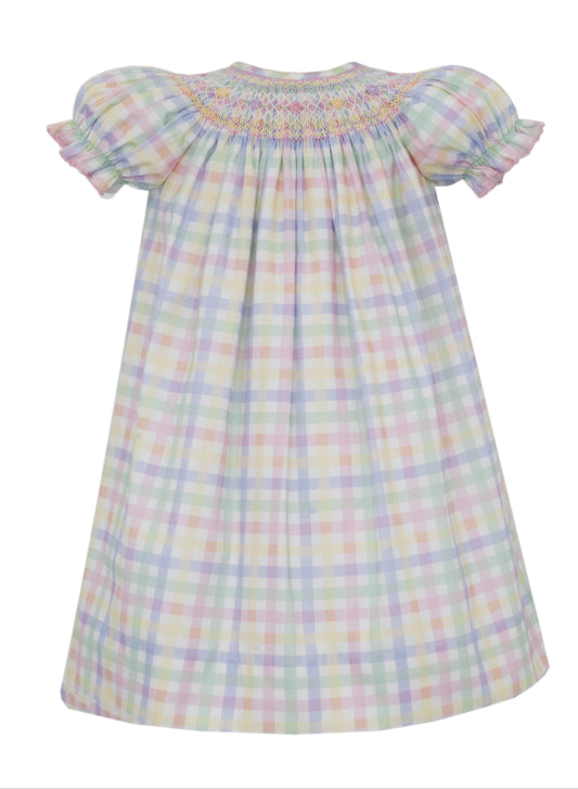 Anavini Pastel Plaid Bishop Dress by Anavini
