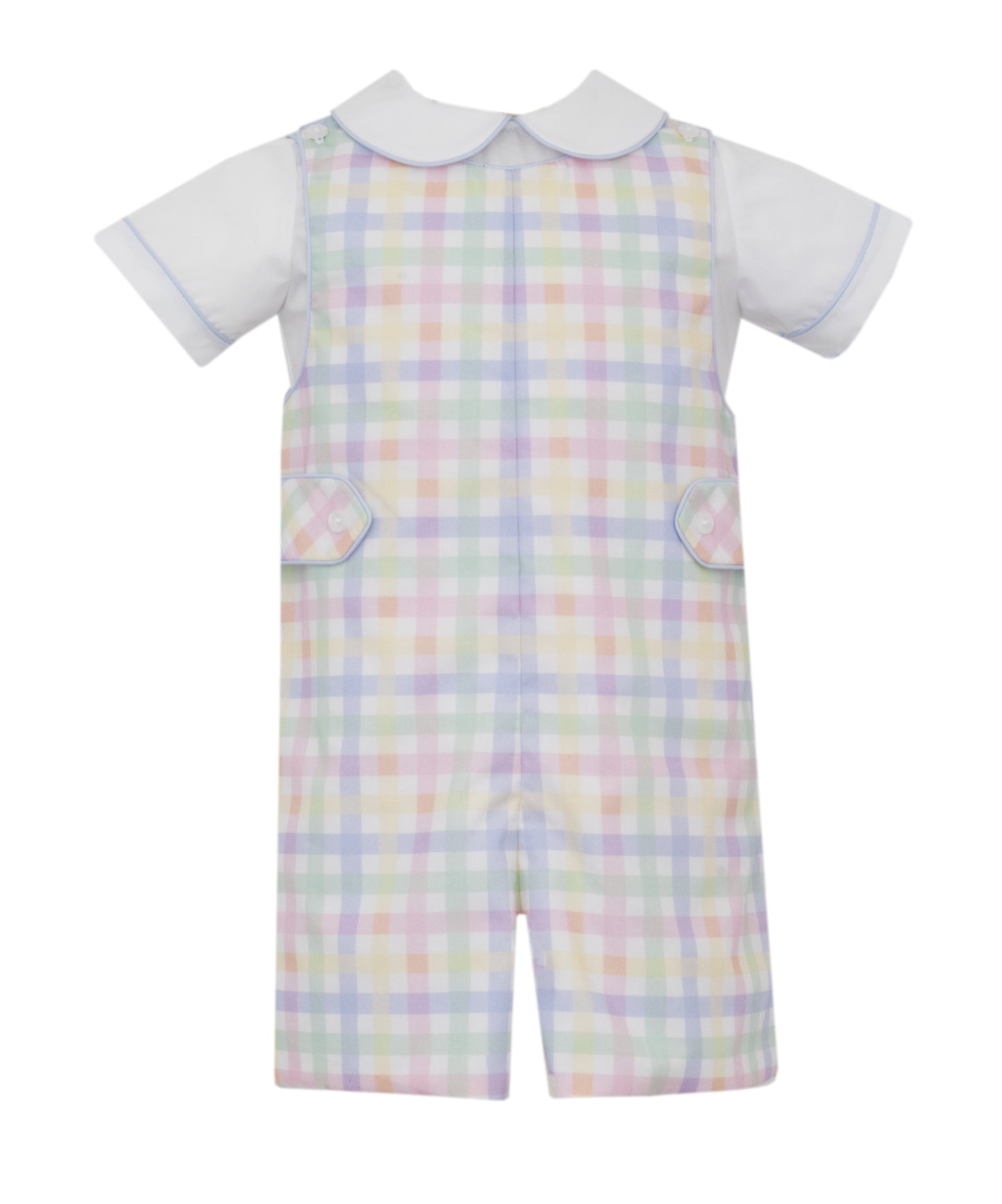 Anavini Boys Pastel Plaid Jon Jon with White Shirt by Anavini
