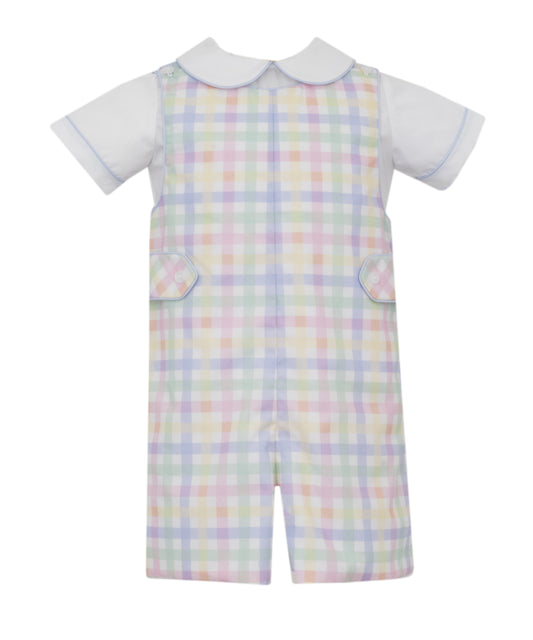 Anavini Boys Pastel Plaid Jon Jon with White Shirt by Anavini