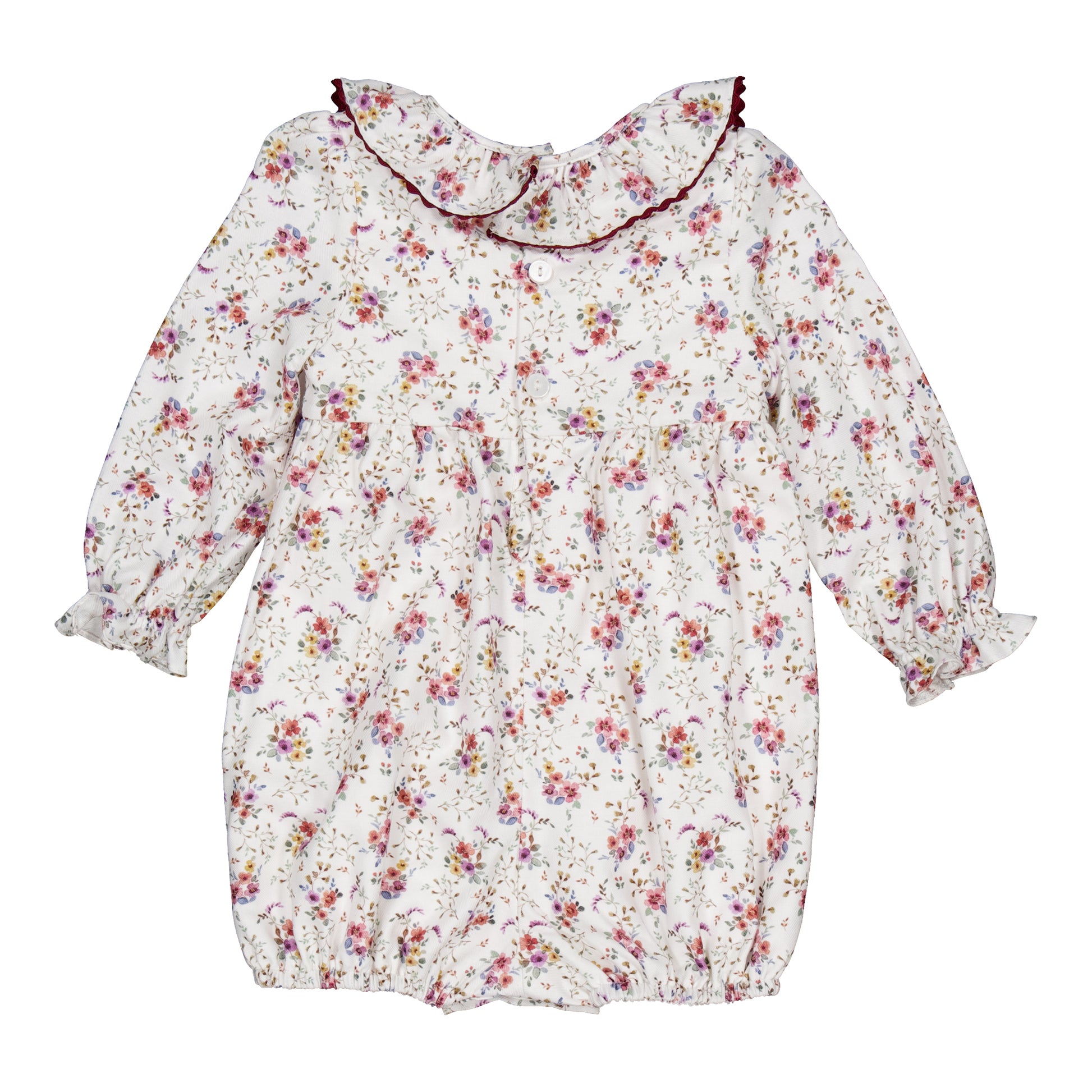 Kidiwi France Girls Anthea Smocked Bubble - Winter Bouquet Floral