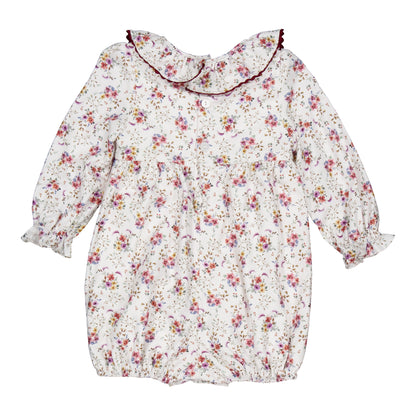 Kidiwi France Girls Anthea Smocked Bubble - Winter Bouquet Floral by Kidiwi
