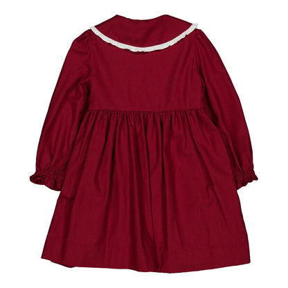 Kidiwi France Girls Burgundy Smocked Phillippine Dress - Button Front by Kidiwi