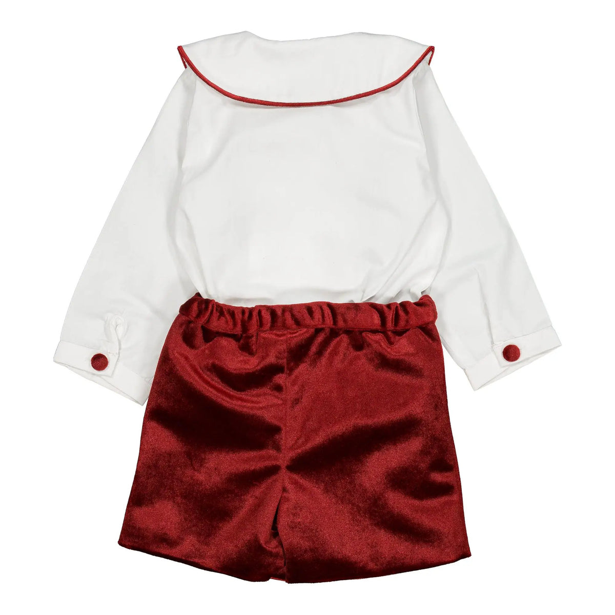 Kidiwi France Boys Velvet Bartholomé Dressy Button On Set - Burgundy by Kidiwi