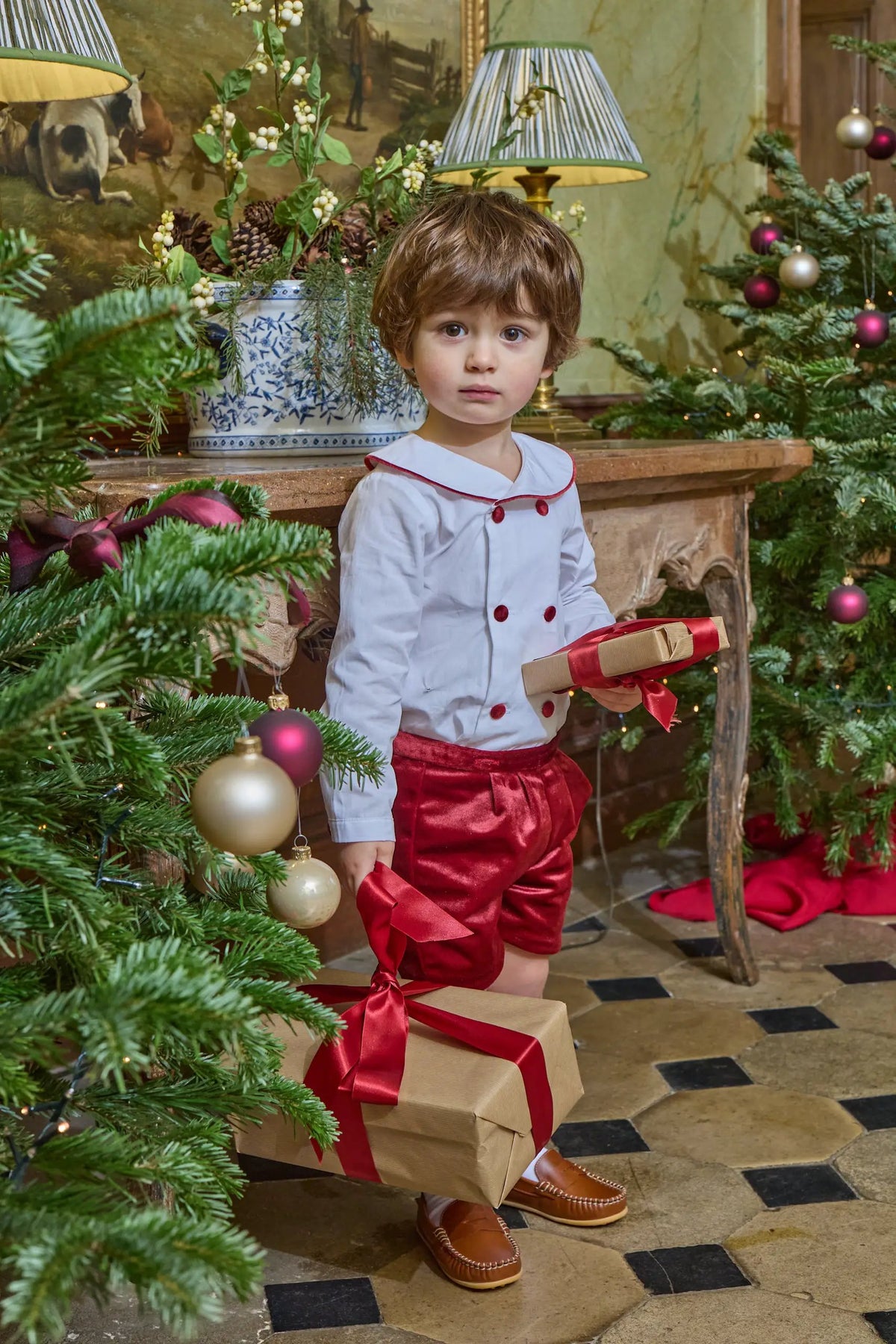 Kidiwi France Boys Velvet Bartholomé Dressy Button On Set - Burgundy by Kidiwi