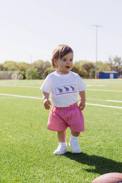 Shop Teeta Boys Shorts Set - Red Gingham Smocked Alabama Elephants Shirt
