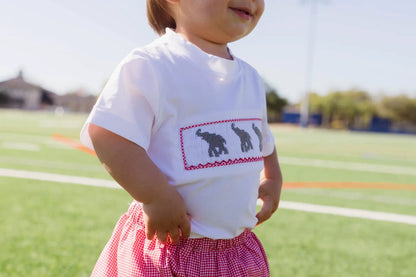 Shop Teeta Boys Shorts Set - Red Gingham Smocked Alabama Elephants Shirt