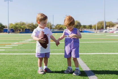 Shop Teeta Boys Shorts Set - Purple Gingham with Smocked LSU Tigers Shirt