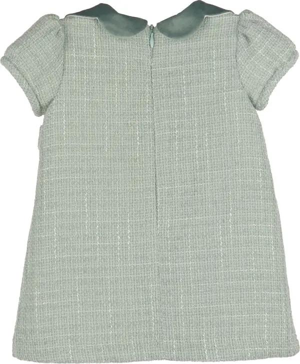 Luli & Me Girls Green Chanel A-Line Dress by Luli & Me