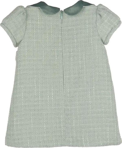 Luli & Me Girls Green Chanel A-Line Dress by Luli & Me