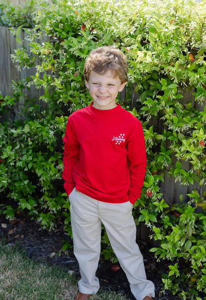 J. Bailey Boys Long Sleeved Logo Tee Shirt - UGA Bulldog Dawg on Red by Bailey Boys