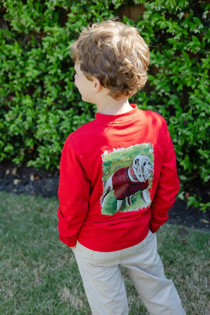 J. Bailey Boys Long Sleeved Logo Tee Shirt - UGA Bulldog Dawg on Red by Bailey Boys