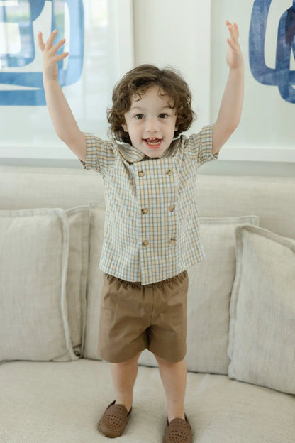 Bailey Boys Pecan Plaid Dressy Short Set by Bailey Boys