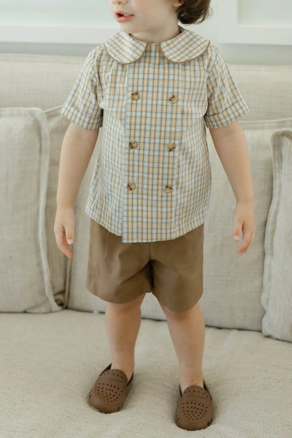 Bailey Boys Pecan Plaid Dressy Short Set by Bailey Boys