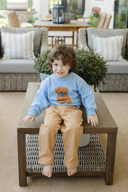 Bailey Boys Doodle Crew Neck Sweater - Light Blue by Bailey Boys