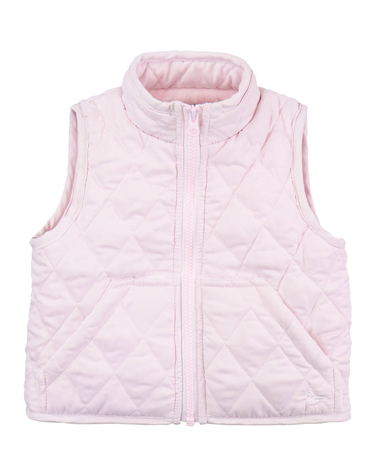Widgeon Girls Quilted Barn Vest - Light Pink