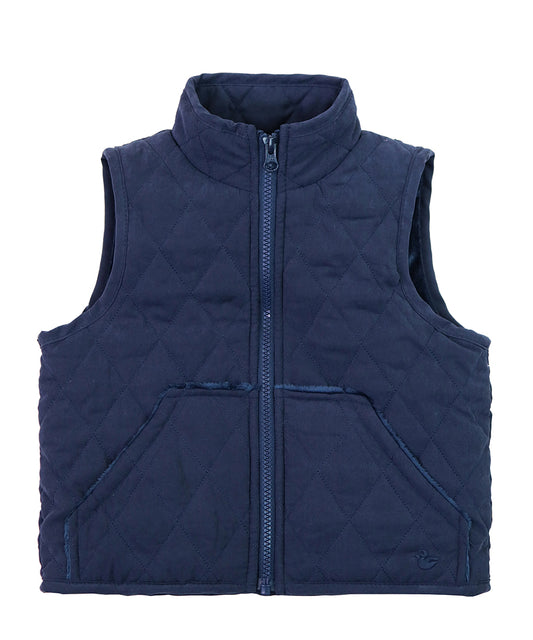 Widgeon Boys Quilted Barn Vest - Navy Blue