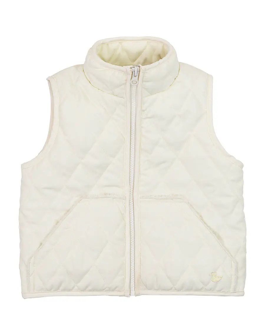 Widgeon Girls & Boys Quilted Barn Vest - Ivory Vanilla