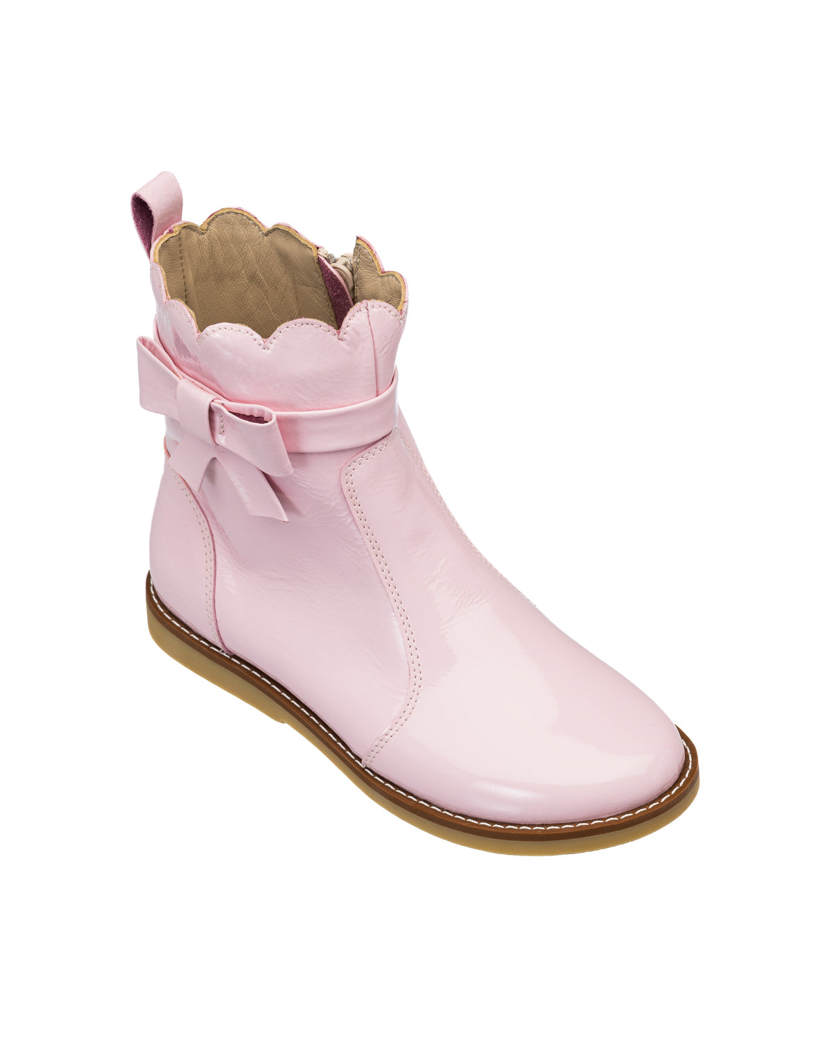 Elephantito Girls Booties - Celia Scallop with Side Bow - Pink