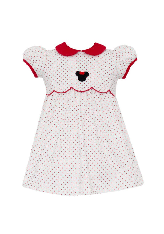 Petit Bebe Knits Girls Red & White Polka Dot Knit Dress - Crochet Minnie Mouse by Petit Bebe