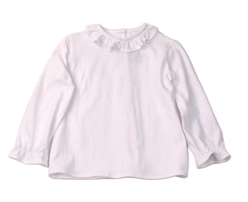 Funtasia Too Girls Ruffle Collar Knit Blouse Top - White by Funtasia