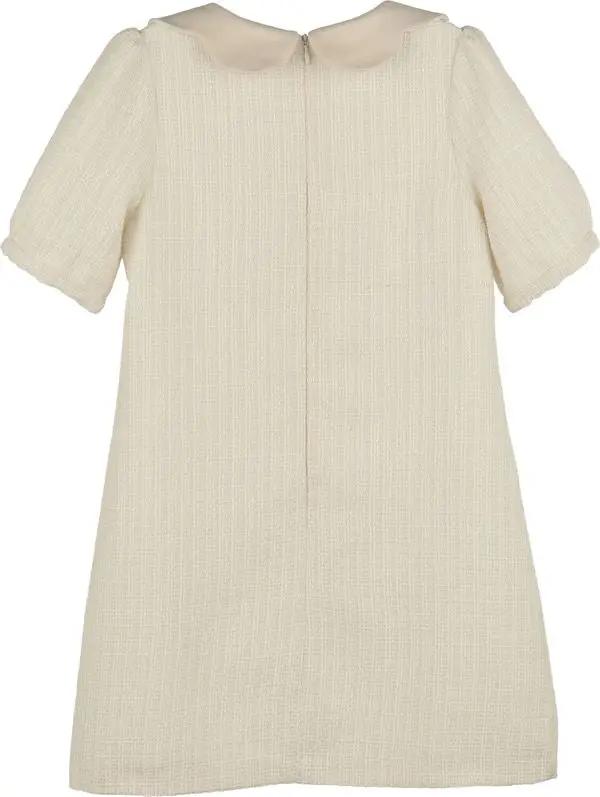 Luli & Me Girls Ivory Chanel Shift Dress