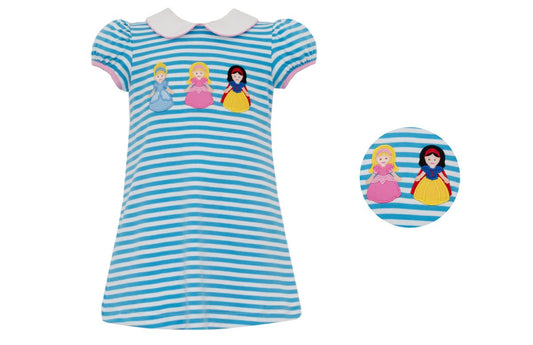 Claire & Charlie Girls Turquoise Stripe Knit Princess A-line Dress by Claire & Charlie