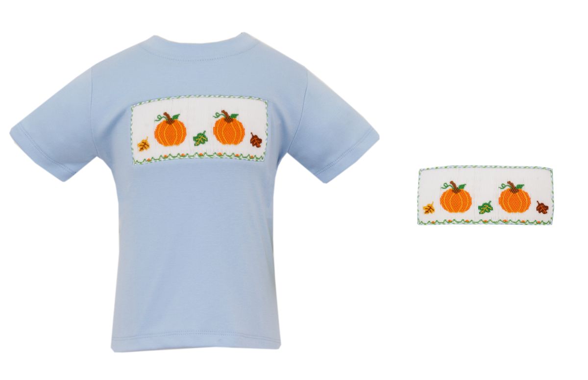 Anavini Velani Boys Light Blue Shirt - Smocked Pumpkins