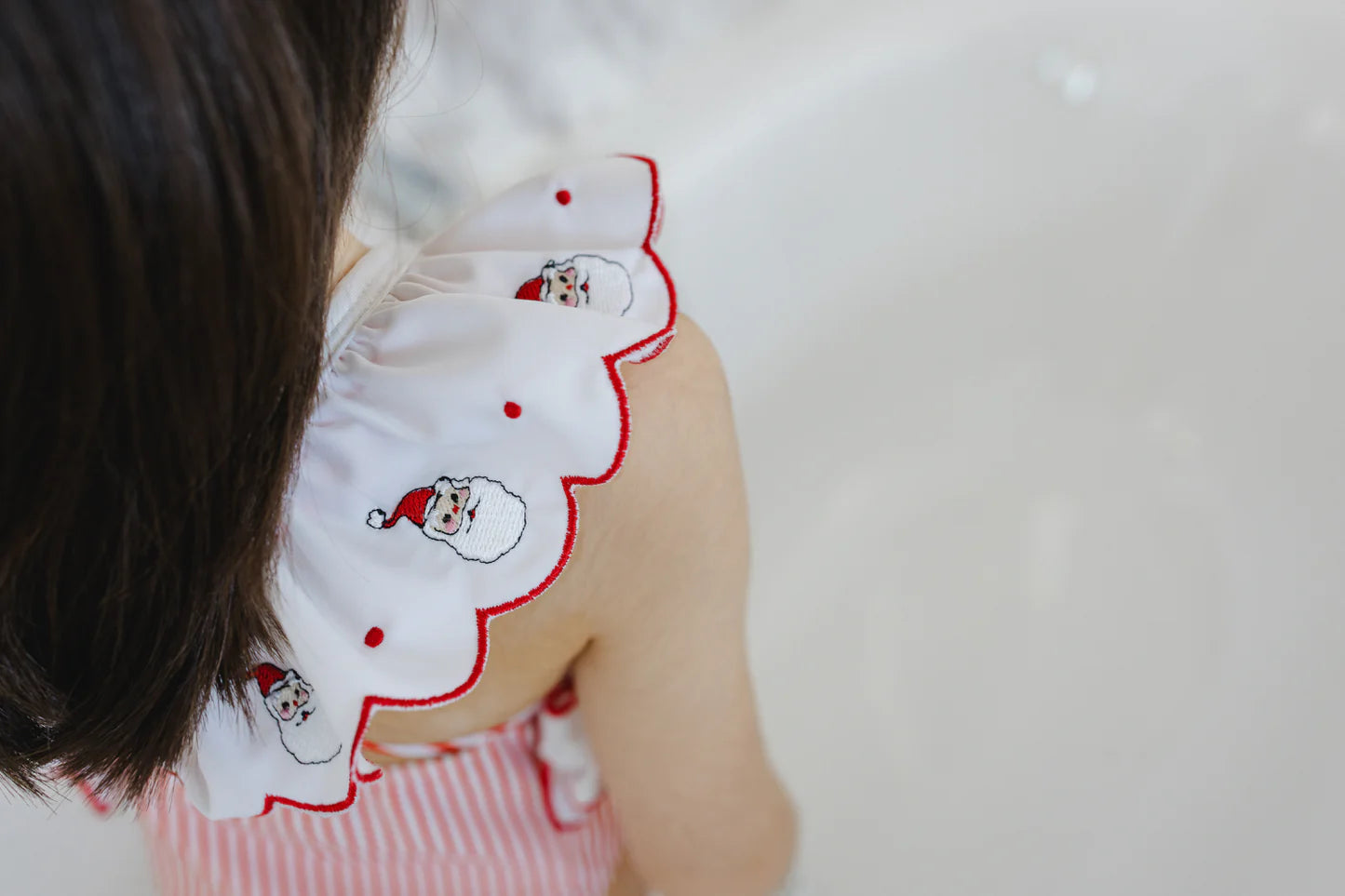 Sal & Pimenta Girls Holiday Red Stripe Santa One Piece Swimsuit