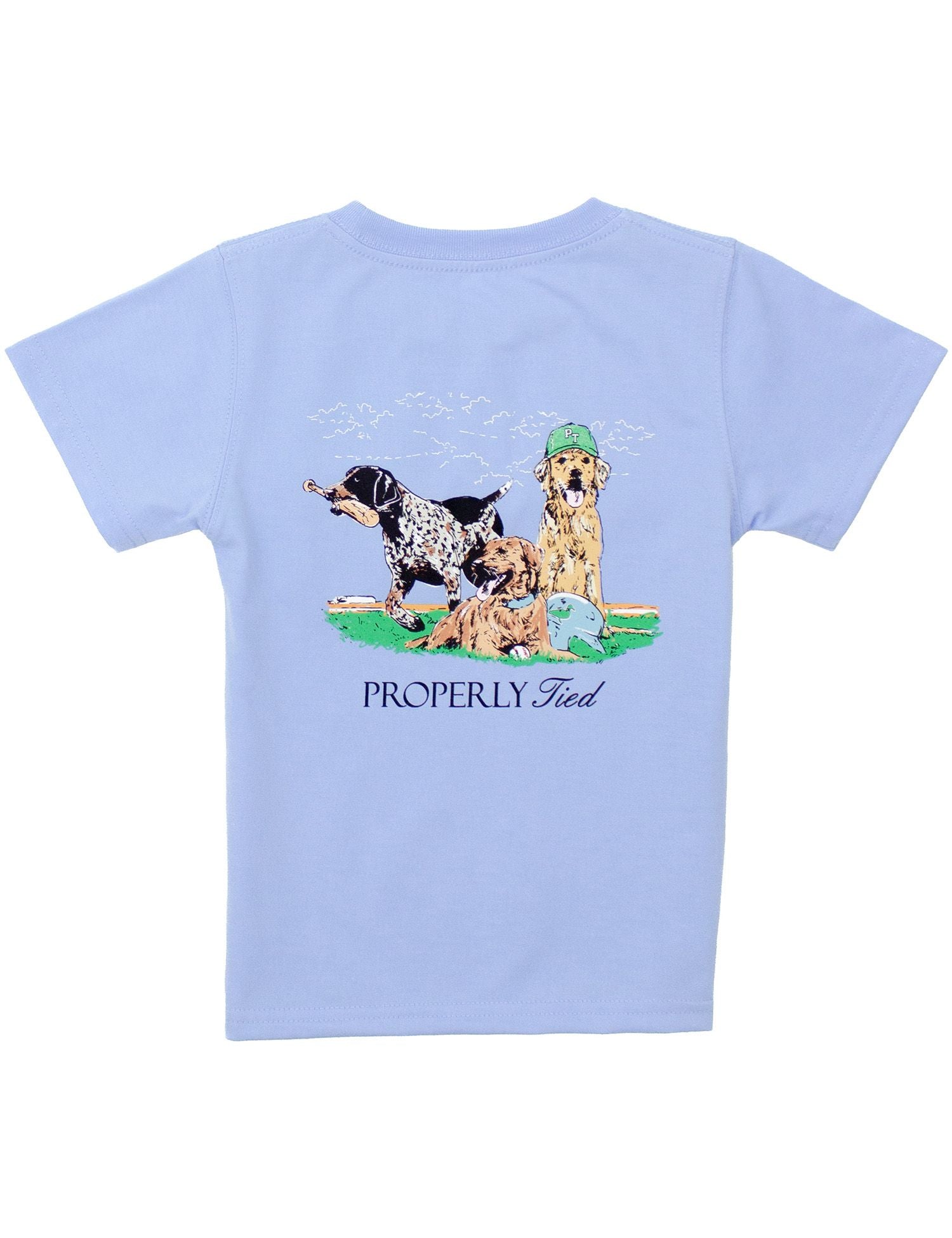 Properly Tied Boys Tee Shirt - Diamond Dogs on Light Blue