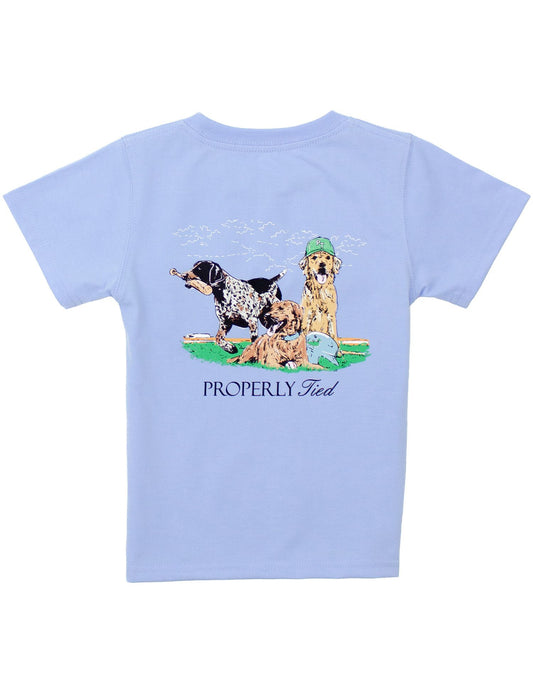 Properly Tied Boys Tee Shirt - Diamond Dogs on Light Blue by Properly Tied