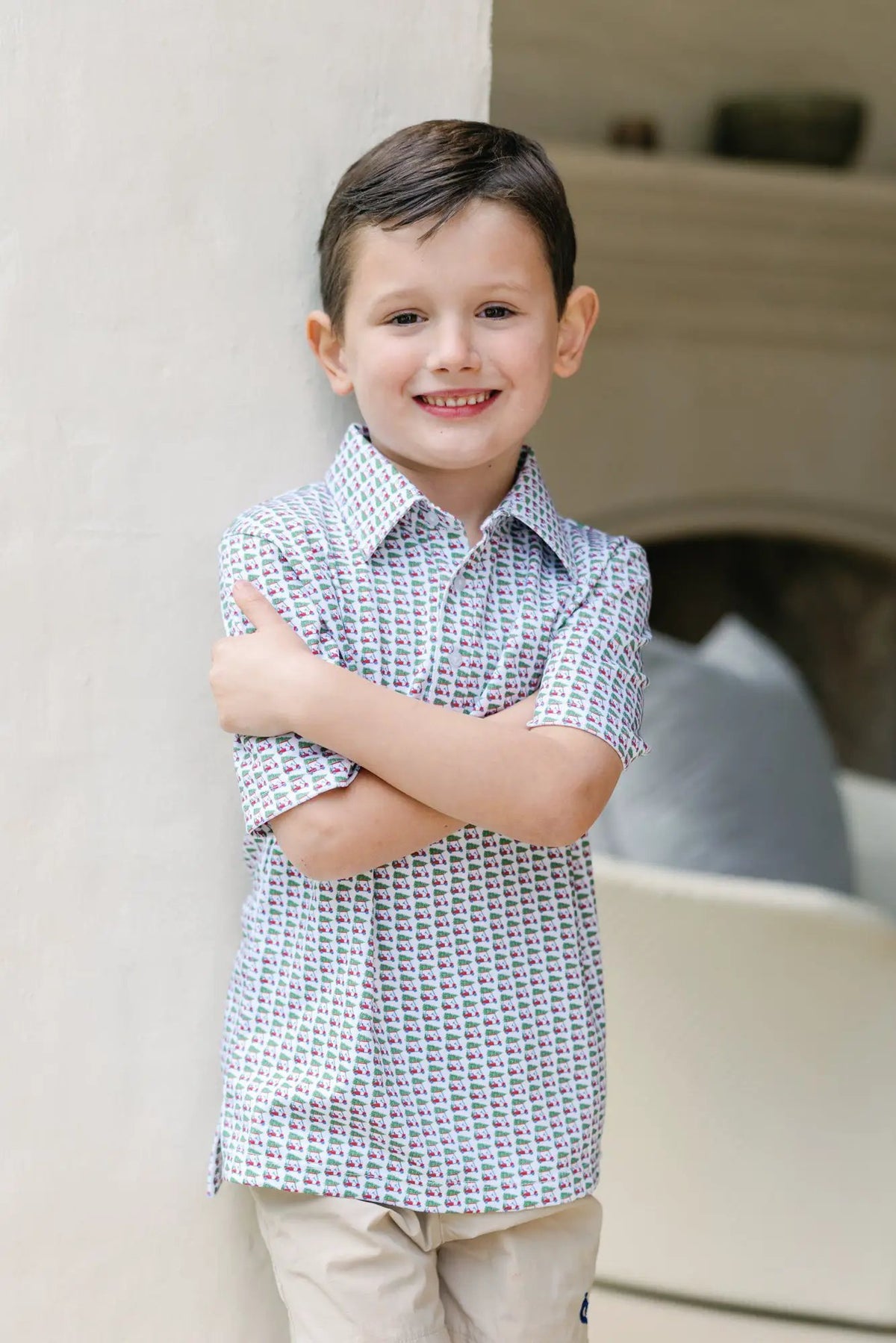 Lila & Hayes Boys Griffin Polo Shirt - Christmas at the Golf Club by Lila & Hayes