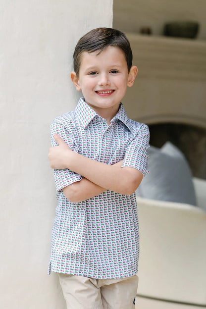 Lila & Hayes Boys Griffin Polo Shirt - Christmas at the Golf Club by Lila & Hayes