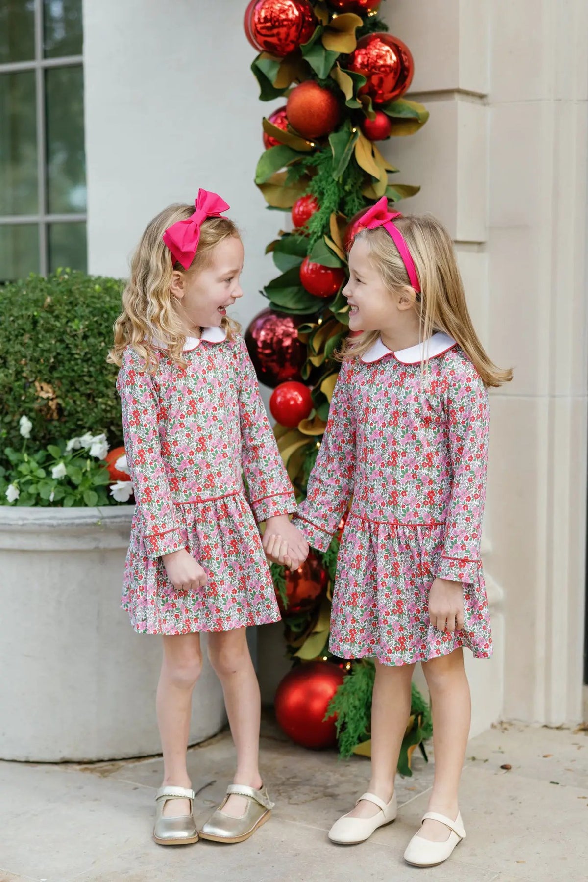 Lila & Hayes Girls Lillian Dress with Collar - Floral Noel by Lila & Hayes