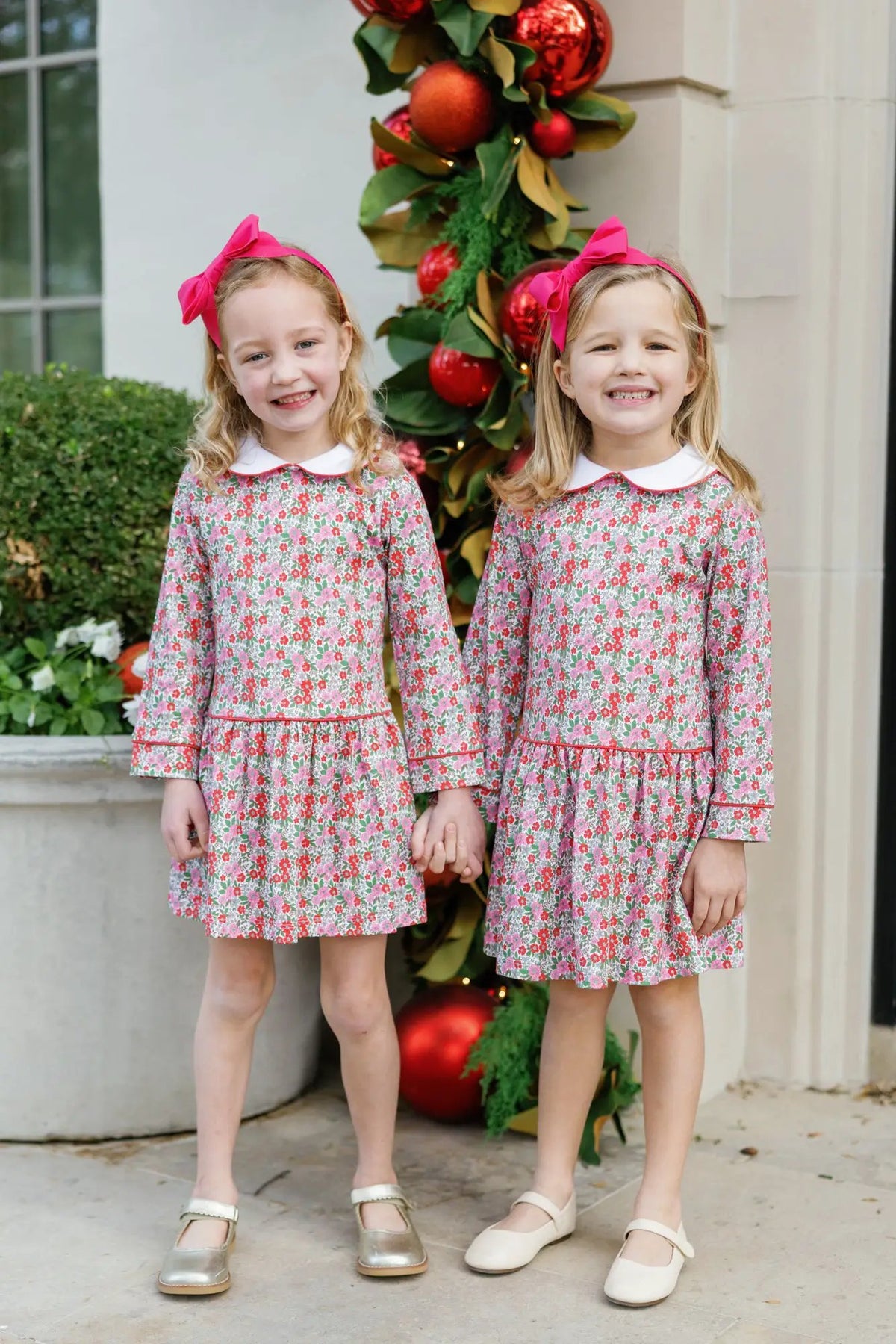 Lila & Hayes Girls Lillian Dress with Collar - Floral Noel by Lila & Hayes