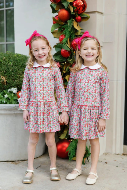 Lila & Hayes Girls Lillian Dress with Collar - Floral Noel by Lila & Hayes