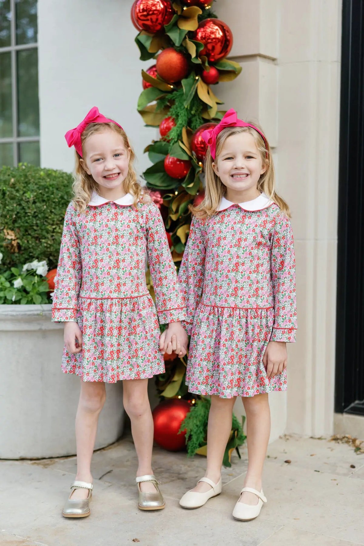 Lila & Hayes Girls Lillian Dress with Collar - Floral Noel by Lila & Hayes