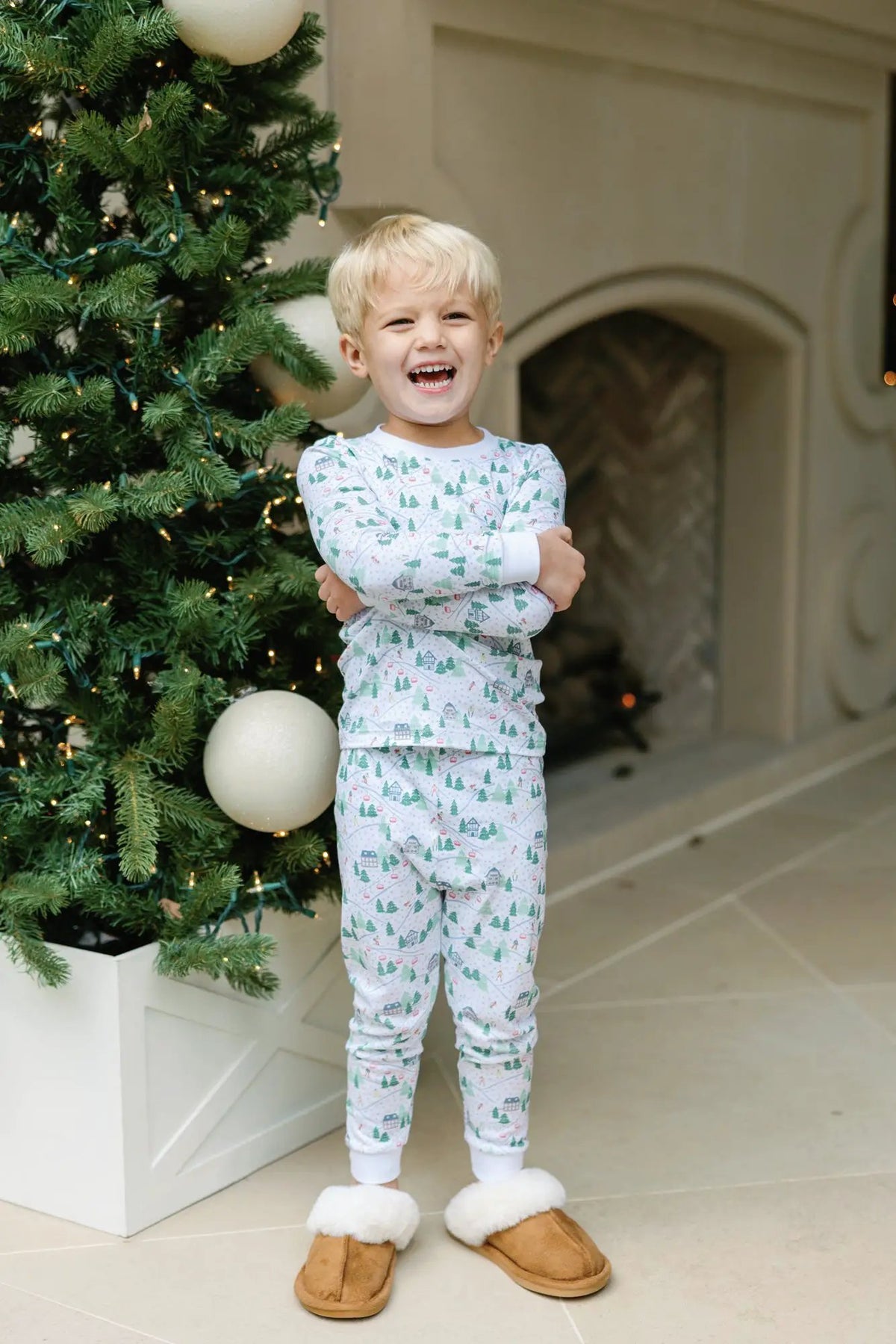 Lila & Hayes Boys Grayson Pajamas Set - Ski Village by Lila & Hayes
