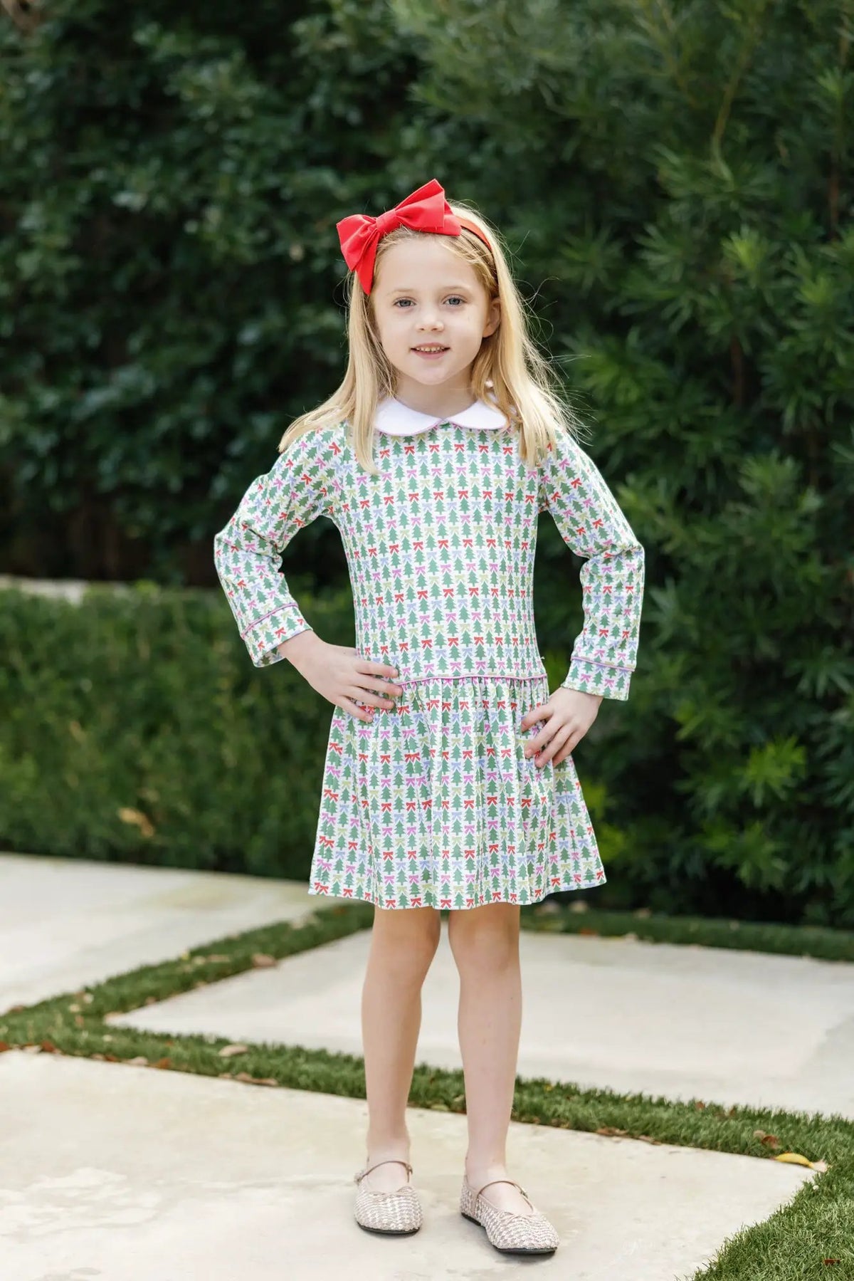 Lila & Hayes Girls Lillian Dress - Christmas Tree Topper Bows by Lila & Hayes