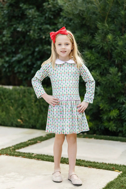 Lila & Hayes Girls Lillian Dress - Christmas Tree Topper Bows by Lila & Hayes