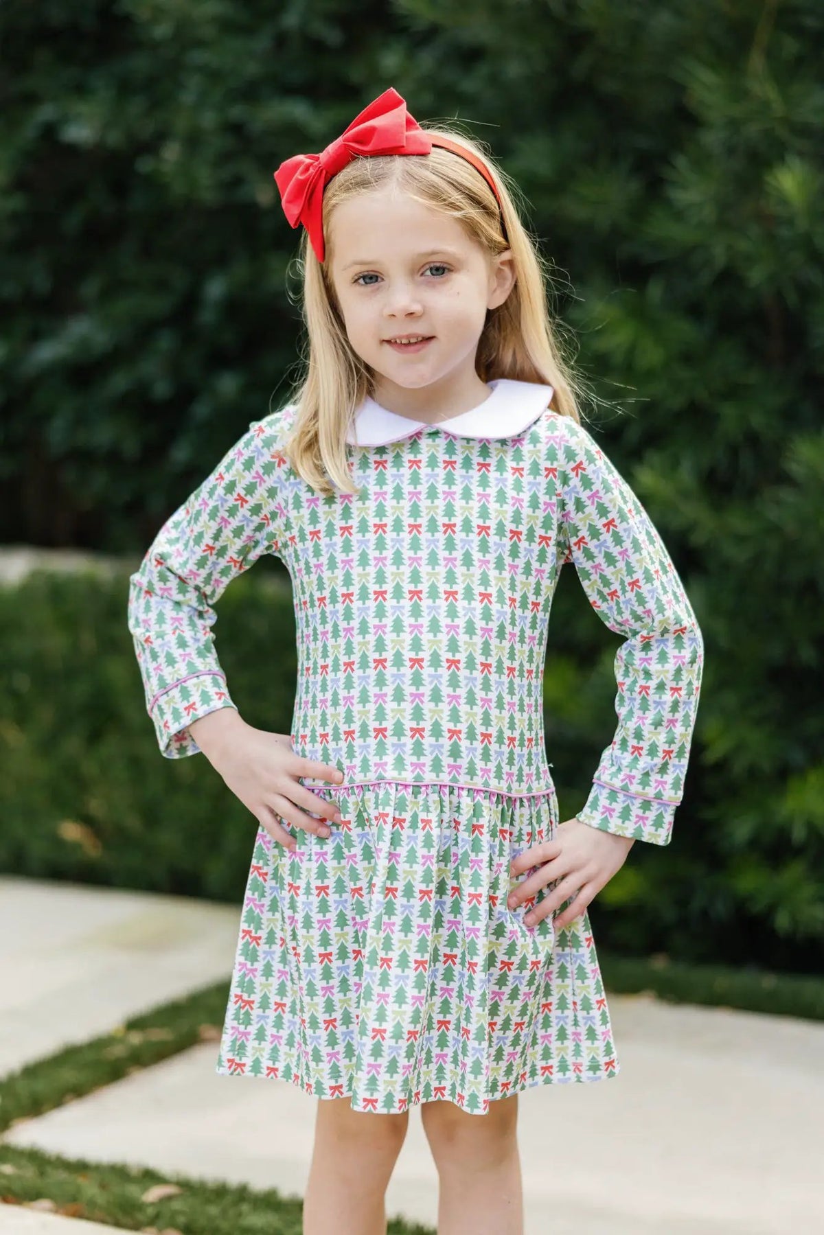 Lila & Hayes Girls Lillian Dress - Christmas Tree Topper Bows by Lila & Hayes
