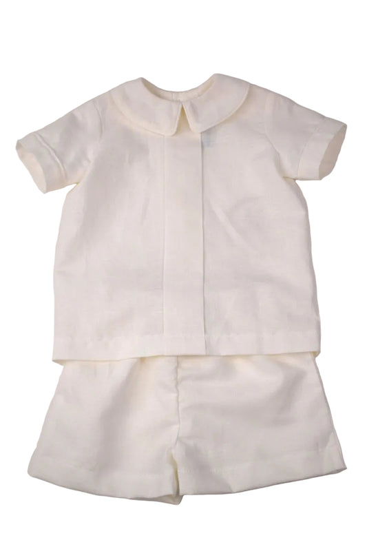 Funtasia Too Boys Dressy Linen Shorts Set - White by Funtasia