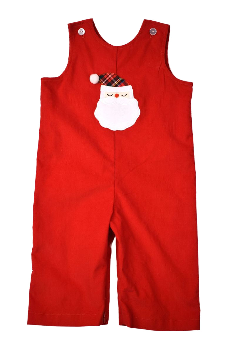 Funtasia Too Boys Red Corduroy Longall - Applique Santa Claus Face