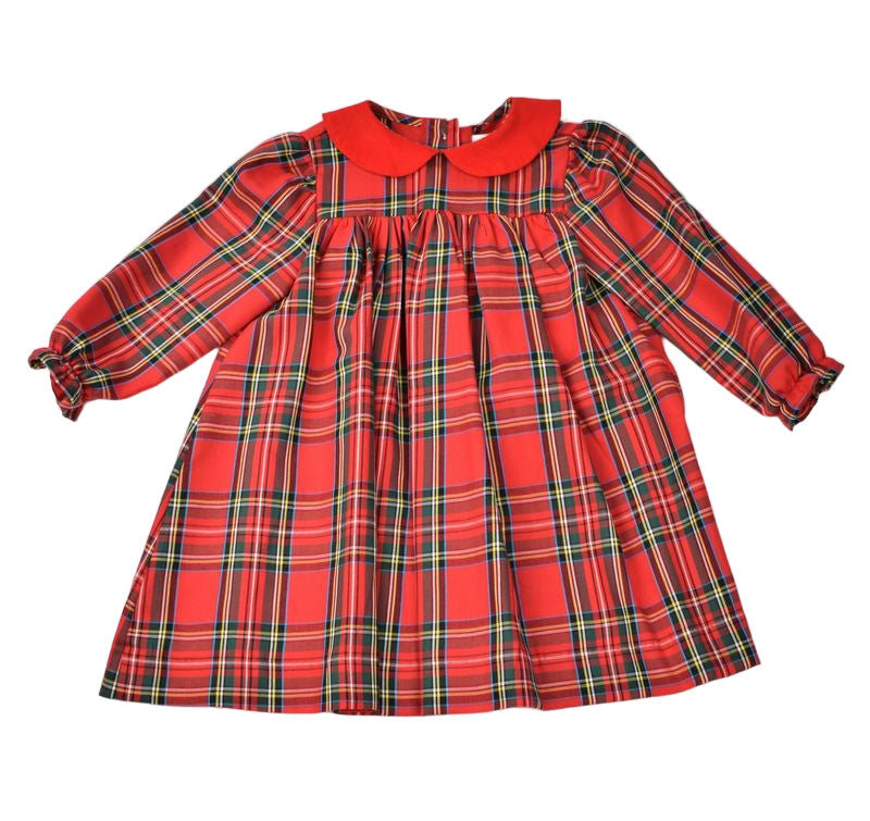 Funtasia Too Girls Red Holiday Plaid Dress with Collar
