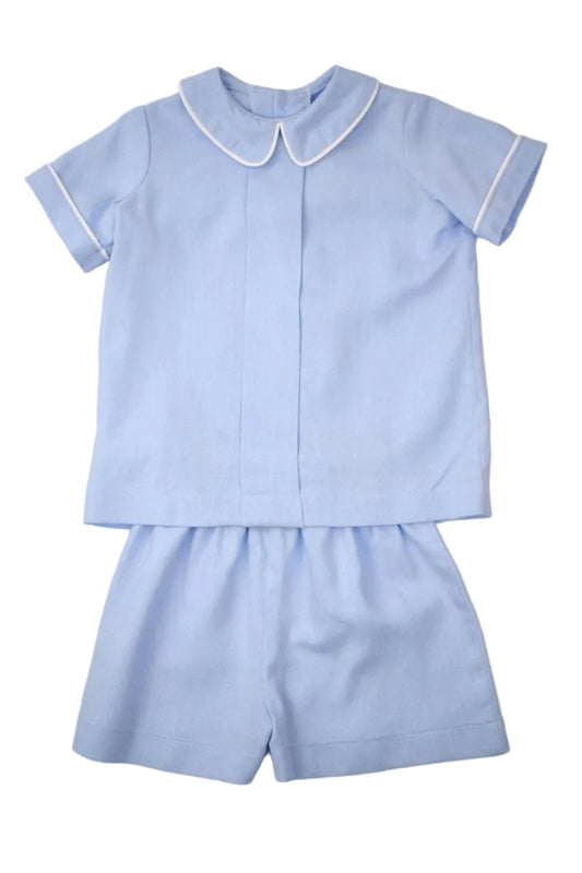 Funtasia Too Boys Dressy Linen Shorts Set - Light Blue by Funtasia